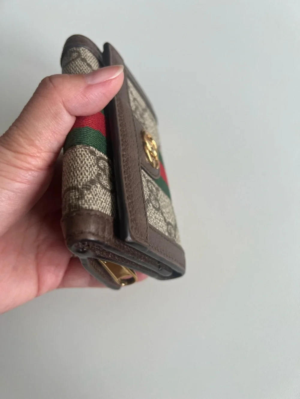 Gucci Brown GG Supreme Wallet with Green-Red Web TRIFOLD - Picture 14 of 14